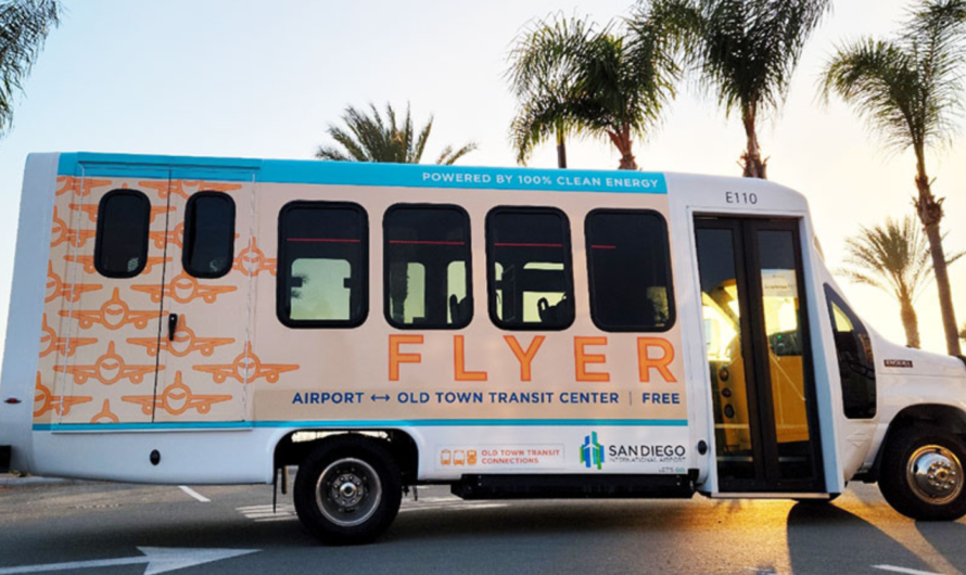 San Diego Flyer Shuttle Service Between Old Town Transit Center and Airport